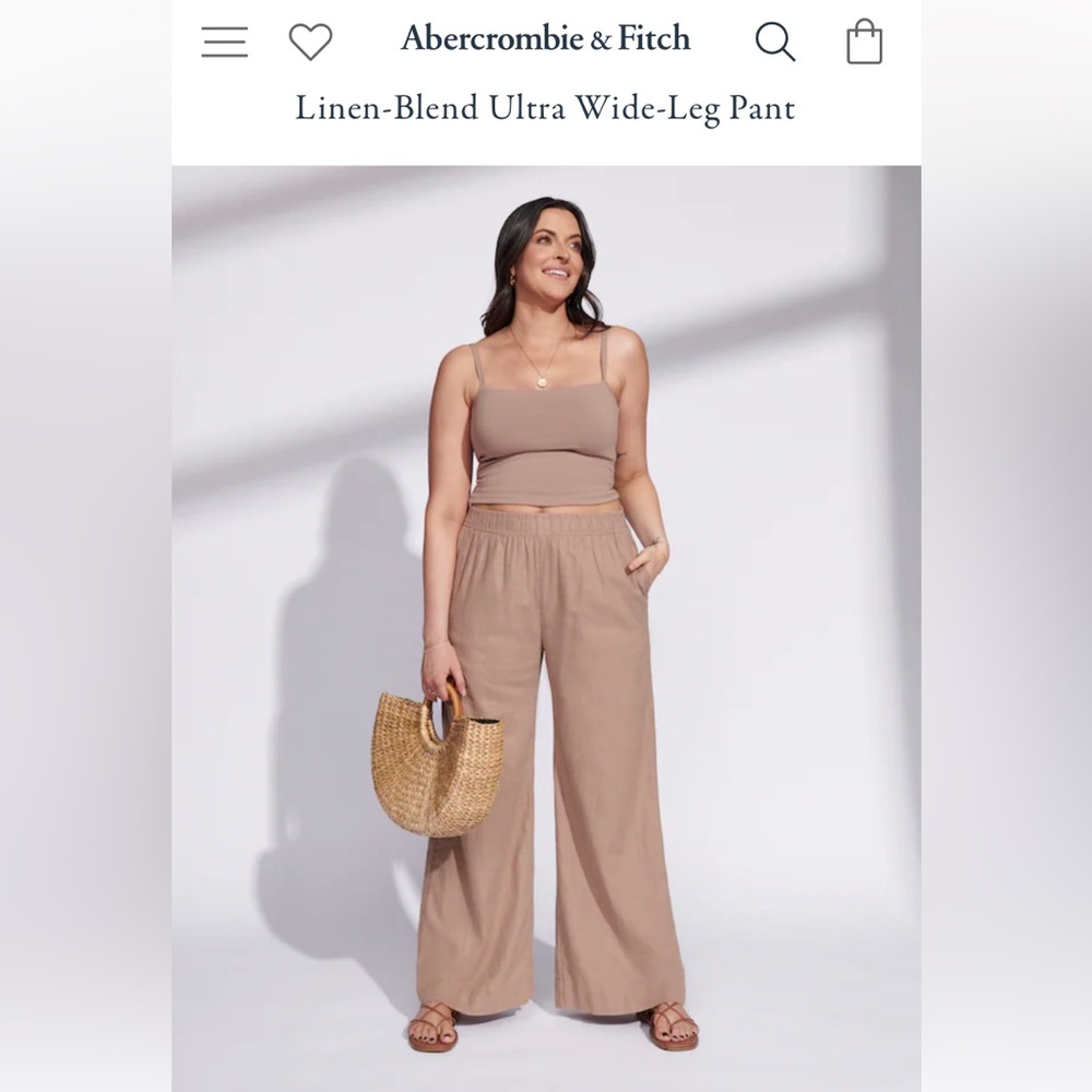 Abercrombie & Fitch Wide Leg Linen Pants